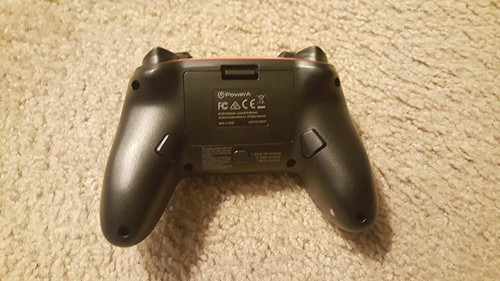 Underside view of the PowerA Doom Eternal-themed wireless controller for Nintendo Switch