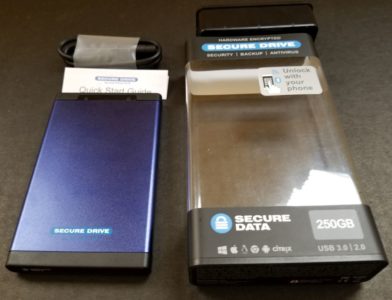 SSD drive, accessories, and box