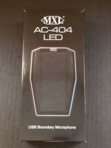 Front of MXL AC-404 LED mic box