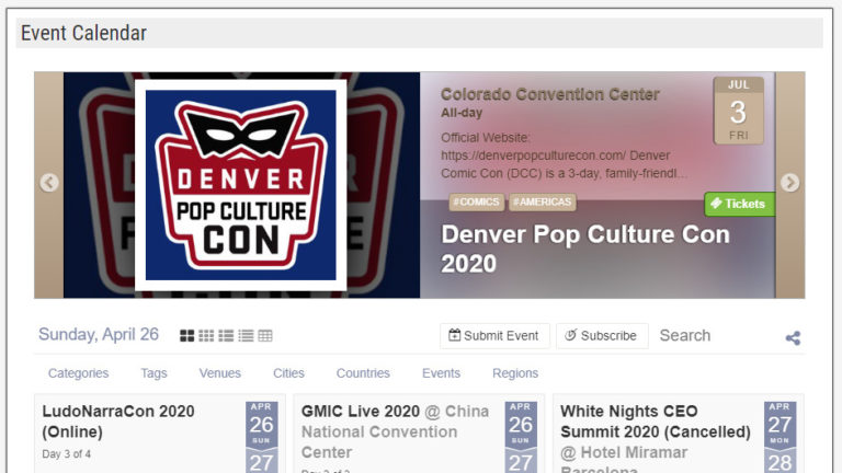 May 2020 Game Industry Events Calendar