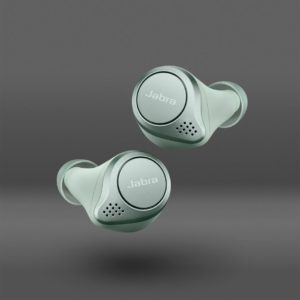 Jabra Elite Active 75t earbud on grey background