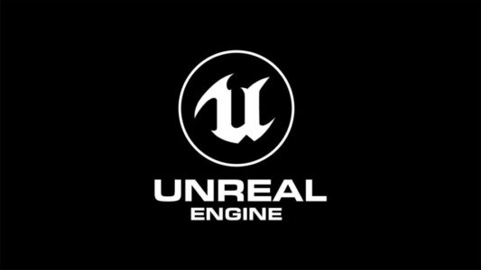 Unreel Engine logo on black background