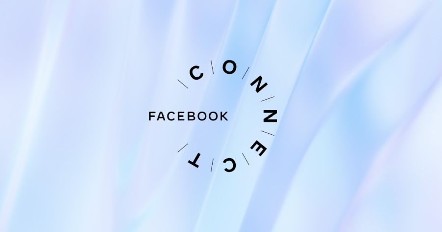 Facebook Connect logo on wave light blue-shaded background