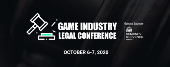 "Game Industry Legal Conference" text and gavel logo
