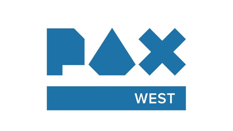 PAX West logo in blue against white background