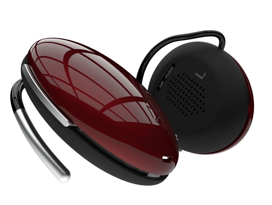 Dark red Ambassador Interpreter wearable language translator.