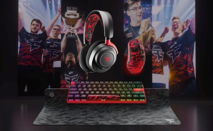 Partnership image for FaZe clan (esports) and SteelSeries gaming products