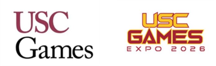 USC Games logo in red and black text next to the USC Games Expo 2026 in red and orange text o a white background.